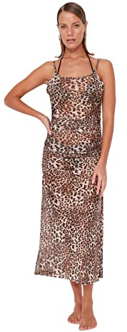 Trendyol Women Bodycon Fitted Woven Dress Abito in Tessuto Aderente da Donna, Very Colorful, 34