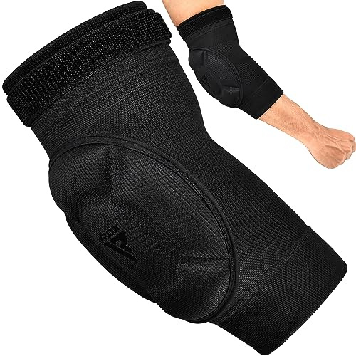 RDX Paragomiti Boxe Gomitiera Supporto, Imbottita Tutore MMA Muay Thai Gomito, Antiscivolo Elastica Avambraccio Protezione Compressione Elbow Pads, Gomitiere Fascia Pallavolo Epicondilite, Uomo Donna