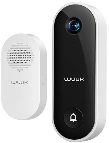 WUUK 2K Türklingel mit Kamera Intelligenter Gesichtserkennungsfunktion, Verkabelte Video Türklingel mit Chime, Wächtermodus, Personalisierte Begrüßung, Enötigt Vorhandene Türklingel-Schaltung