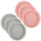 WOPPLXY 6 Stück Silikon Backform Rund, 21,5 Cm/8,46 Zoll Kuchenform Silikon, Antihaft Silikonbackform Rund für Regenbogenkuchen und Käsekuchen (Rosa und Grau)