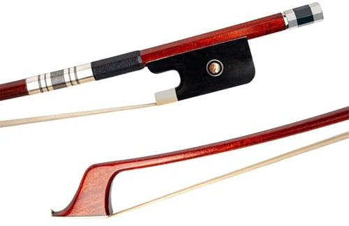 Arco de violín para profesionales Fibra De Carbono Híbrida Profesional, Piel De Pernambuco Arco De Bajo Rana De Ébano Diseño Elegante Para Contrabajo De Tamaño 4/4
