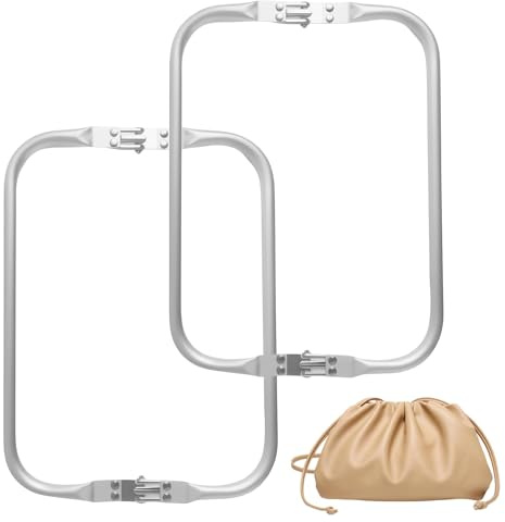 Marco tubular interno de aluminio, 2 cierres metálicos para bolso de mano con cierre de bolsa DIY, bisagra en U sólida 9,5 × 25 cm, asas de marco de bolsa para costura, cuero, tela, artesanía