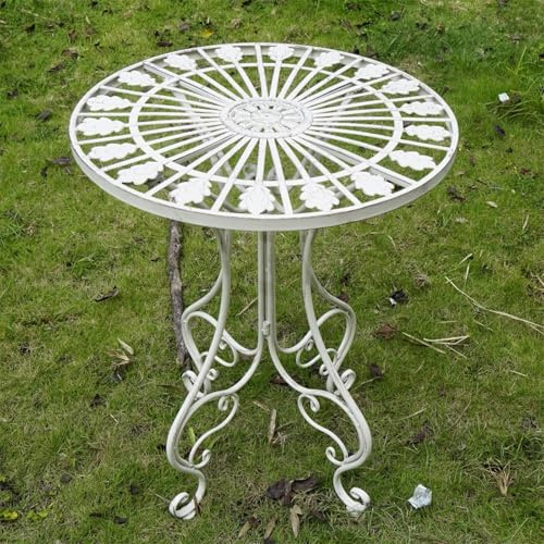 Juego de bistró plegable de metal, muebles de comedor compactos para exteriores con 2 sillas, mesa redonda resistente a la intemperie para jardín, balcón y patio