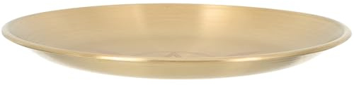 NULYLU Plateau Rond en Cuivre Or pour Bougies D'autel Surface Lisse et Design Délicat, Léger et Facile à Prendre, pour Rituels et Présents de Pendaison de Crémaillère