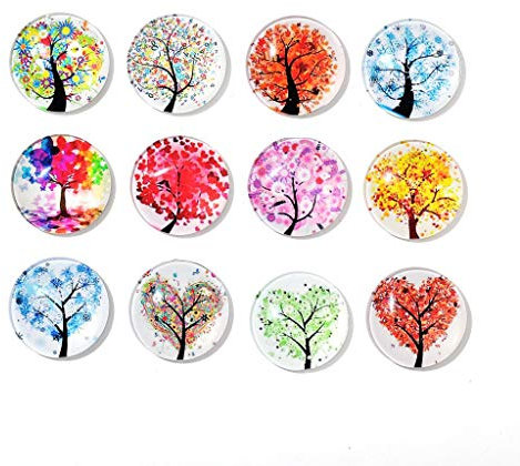 Shengchu 12 Tree Of Life Fridge Magnets - Office Magnets Set,Dry Erase Board Magnets For Whiteboard, Map, Home Decoration, Arts & Crafts, Office Organizing (Tree Of Life),1.18 x 1.18 x 0.59 Inch