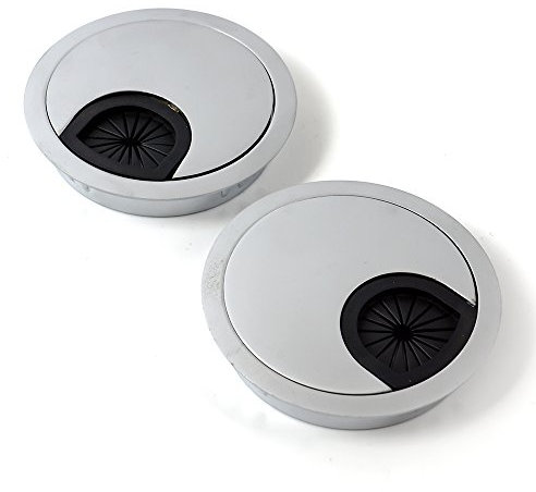 DIYI 2 x 50 mm Bureau Table Câble Cache Passe-câble Passage de câble