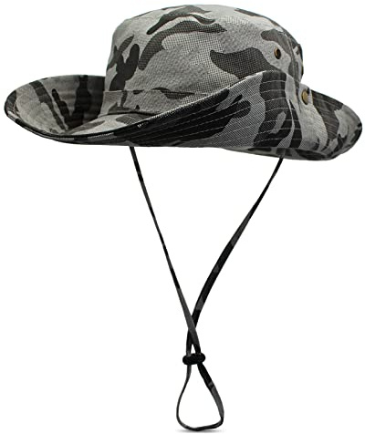 DORRISO Homme Femme Chapeau Soleil Pliable UPF 50 Anti UV Vacances Alpinisme Outdoor Étanche Chapeau de Voyage Safari Casquette Bucket Hat Kaki