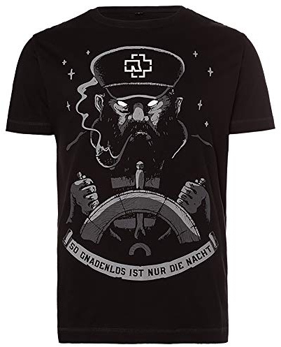 Rammstein Herr T-Shirt sjöman officiell band Merchandise skjorta svart med flerfärgad front och tryck på baksidan