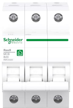 Schneider Electric Leitungsschutzschalter Resi9, 3-polig, 20A, B-Charakteristik, 6kA, Artikelnummer R9F23320