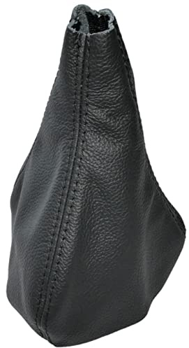 AERZETIX - C59826 - Soufflet de levier de vitesse en cuir véritable - compatible avec Renault Kangoo 2 de 2007 à 2018 - noir avec surpiqûres noires - pour boîte de vitesse manuelle