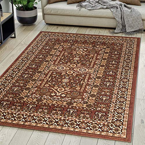 Mazovia Tappeto Salotto Moderno Orientale e Vintage Pelo Corto - Tappeti Soggiorno Turchi Originali - Tappeti Camera da Letto - Tappeti Salotto Grandi Dimensioni - Marrone 200 x 300 cm