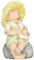 Outsunny Gartenstatue Kleiner Junge mit Strohhut, 43 cm Wetterbeständiges Gartenfigur, Outdoor-Ornament, Gartendeko, Skulptur für Heimdekoration, Garten, Hof