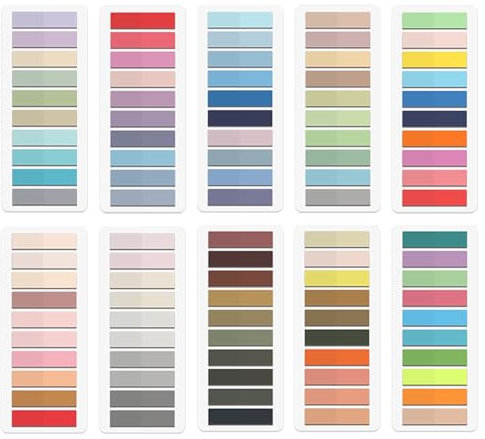 AMZSKU 2000pcs Haftnotizen, Selbstklebend Haftmarker Wasserdicht Klebezettel Schreibbar Repositionierbar Index Tabs für Schule Zuhause Büro