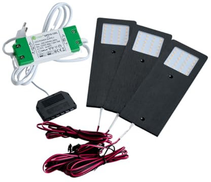Loevschall Unterbauleuchte LED | Unterschrank Beleuchtung Küche | Led spot 2-Kit | LED Deckenleuchte Für Das Küche | LED Deckenspots | Modern Küchenbeleuchtung, Black, 190x70