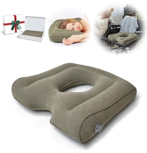 Multifunctional Seat Cushion,Inflatable Donut Pillow,Portable Backrest Cushion for Sciatica,Bed sores, Postpartum Pregnancy,Post-Surgical Pain-Orthopedic Firm seat Cushion for Home, Office or car