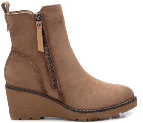 REFRESH - Bottines Femme Taupe - Chaussures confortables et polyvalentes - Mode décontractée - Modèle 17100902 (Taille39)