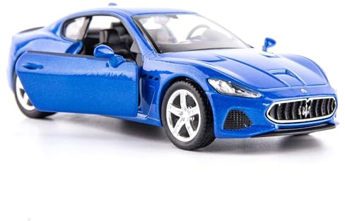 imtfzct 1/36 Escala Maserati GT Casting Car Model, Coche de juguete de aleación de zinc para niños, vehículos de juguete para niños pequeños, niños, niñas, regalo (azul