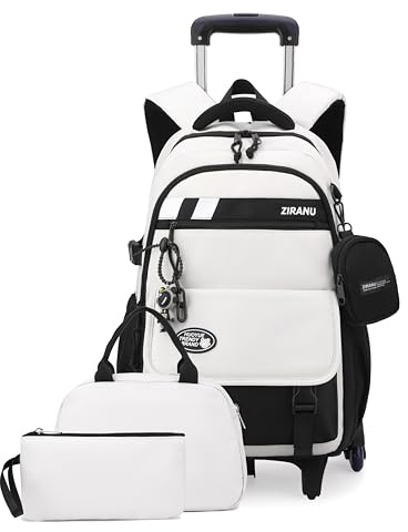 EKUIZAI 3PCS Boys Rolling Backpack for School Kids Wheeled School Bags with Wheels Trolley Roller Backpack for Teen Boys