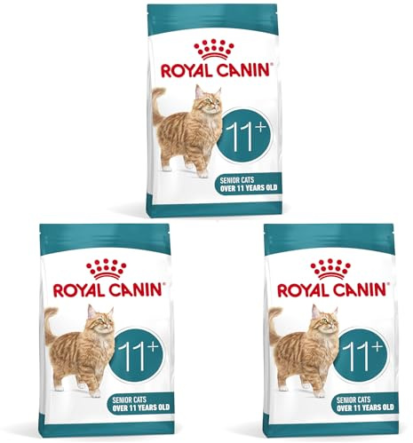 ROYAL CANIN AGEING 11+ | Pack de 3 | 3 x 400 g | Nourriture sèche pour Chats Seniors dès 11 Ans | Formule avec Le Complexe HealthyAge7™ | Contient des croquettes faciles à mâcher