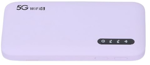 Jiawu 5G Mobile Hotspot Purple WiFi6 Router 16 Dispositivos Admite 6100 MAh Batería para un Punto de Acceso Trave -WiFi de Alta Velocidad, Adecuado para Viajeros y Profesionales