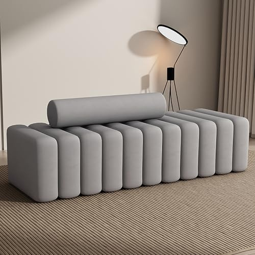 Elegante comodino in velluto panchina toast ingresso scarpiera in legno massello sgabello morbido ottomano per camera da letto, soggiorno, corridoio, ingresso spogliatoio (larghezza: 40 cm, grigio)