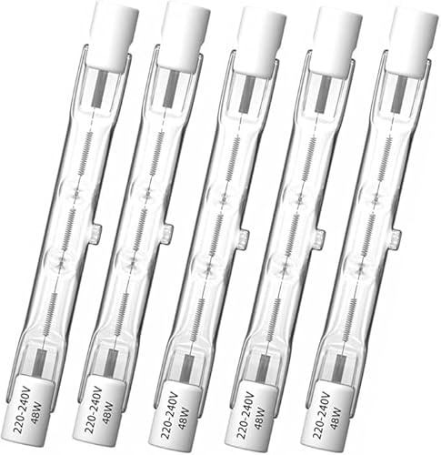 Lampadina alogena R7S 78mm 80W 230V, dimmerabile, bianco caldo, lampada alogena lineare J78 per illuminazione interna ed esterna, lampadine alogene di ricambio ad alta luminosità, efficaci, confezione