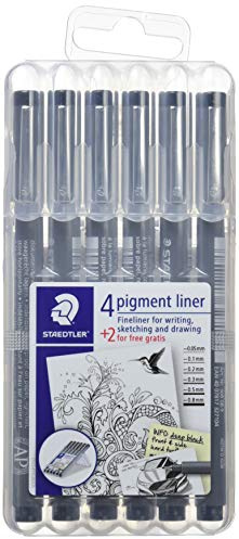 STAEDTLER 308 SB6P Filzstift, Schwarz, 6er Pack