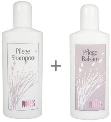 Perücken Pflegeset Modess Shampoo + Balsam je 250 ml für Kunsthaar & Echthaarperücken, Haarverlängerungen Extensions Haarsysteme Haarteile