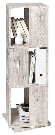 FMD furniture 291-001E - Scaffale Girevole in Rovere sabbiato, Dimensioni ca. 34 x 108 x 34 cm (BHT), Pannello truciolare Rivestito in Resina melamminica.