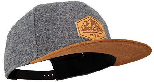 Jumping Bird Baseball Cap Unisex Dufourspitze • Outdoor Snapback Cap • Individuell verstellbar und leicht abwaschbar • Kappe aus Filz Grau