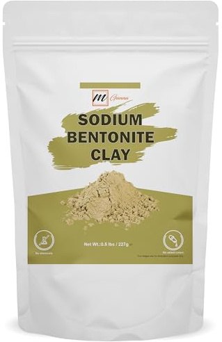 mGanna 100% natürlicher Natrium-Bentonit-Ton für Gesichtsmasken, Cremes, Körperwickel, weiche Peels und Peelings, Hautstraffung und Seifenherstellung 0,5 LBS / 227 g