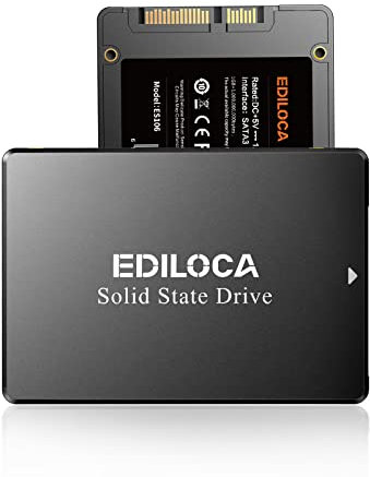 Ediloca 500GB SSD, Internal Solid State Drives, 2.5 SATA SSD 500GB, Up to 550MB/s, 3D NAND TLC, Compatible with Laptop & PC Desktop(ES106 Black)