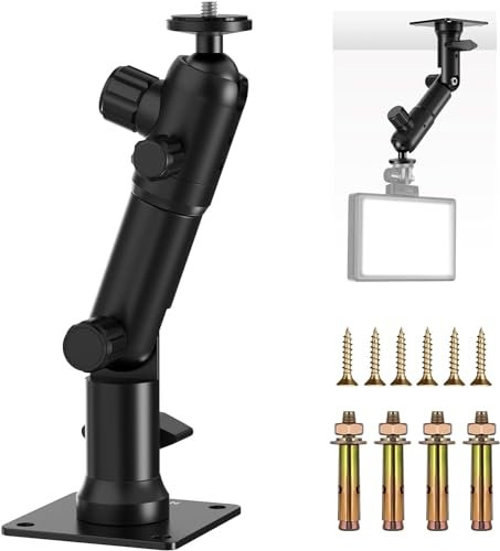 NEEWER 2.2 Inch Soporte de Techo de Pared con Base 360° Panorámica Doble, 1/4 Cabezal de Bola, para Cámara de Estudio Fotografía para Anillo Luz Video Flash Estroboscópico Speedlite, Máx 2kg, ST-WM3