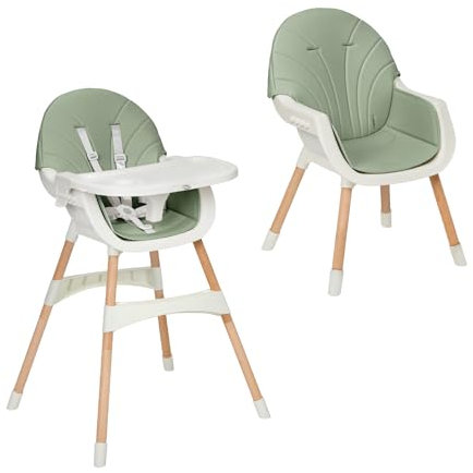 MS BabyWorld – MIKA – Trona para Bebé 3 en 1 | Convertible en Alzador y Silla | Asiento Acolchado | Plegable y Evolutiva