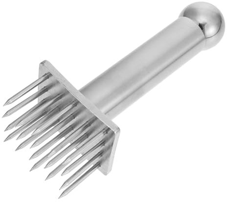 Alipis Batticarne in Acciaio Inossidabile Piccolo Impugnatura Antiscivolo, Utensile da Cucina per Ammorbidire Carne, Macchina per Allentare Carne per Bistecche, Pollo e Vitello Succosi