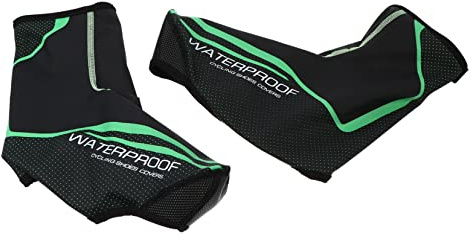 WHAMVOX Copriscarpe da Ciclismo Invernali Caldi e Resistenti Antivento in Pu Strisce Riflettenti Nero per Riding e Ciclismo