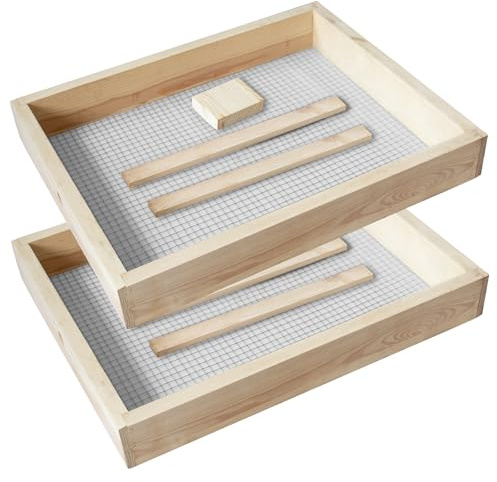 2 Pcs 10 Frame Beehive Candy Board Feeder Assembled for Hive Supplies Bee Frame Feeder Frames Bee Sugar Hive Top Feeder for Winter