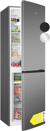 Bomann Kühlschrank mit Gefrierfach | Energieklasse D | 181cm | No Frost | leise 39 dB | Kühl Gefrierkombination No-Frost | 4 Ablagen & 3 Schubladen | 247L Kühlgefrierkombi | KG 7360 inox