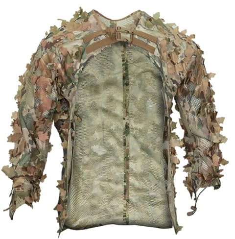 Ghillie – dräkt – kamouflagejakt – outfit, 3D-blad – kostym | paintball utrustning, vass skyttedräkt för vilda djurfotografering, airsoft, herrjaktkläder, lätt ventilerande jacka och byxor