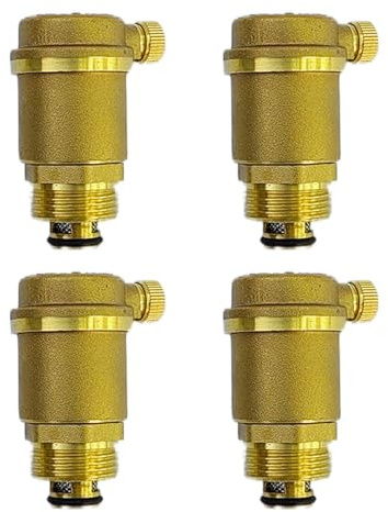 Valvola di sfiato automatica 1/2 pollici: 4 pezzi DN15 1/2 in ottone, valvola di sfiato automatica per scaldabagni solari, scarico della pressione
