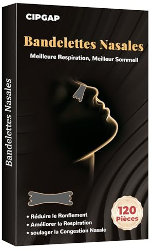 120 Pièces Bandelette Nasales Premium, Nasal strips dilatateur Nasal, Améliore la respiration contre le ronflement, Forte tenue pour le sport & meilleure qualité de sommeil