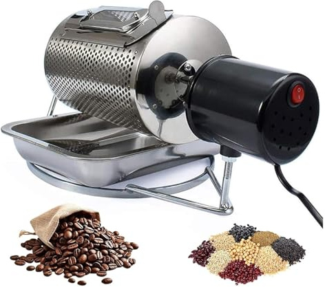 Tostador de café de acero inoxidable de 250 g, máquina tostadora doméstica, con ventana de observación, tostador de café silencioso para cafeterías y uso doméstico