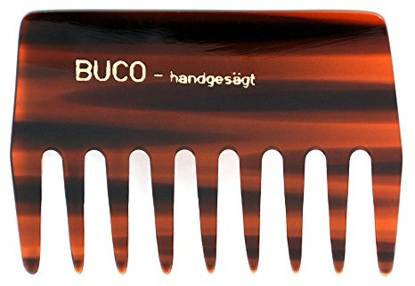 BUCO Kamm Grobzinkig Gesägt - 9 cm Brown Frauen Lockig, Grob Celluloseacetat