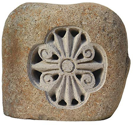 STONE art & more Steinlaterne mit Ornament, H ca. 35 cm, Naturstein, Flussstein, frostfest