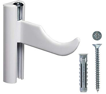 Fischer RX Mensola Radiatori e Termosifoni in Alluminio, Per Muro Pieno e Forato, 537954 Aluminium Radiator Shelf for Solid and Perforated Walls, White
