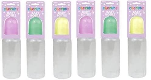 Pack of 6 Baby Bottle Soft Silicone Medium Flow Teat Reusable and Have A Dust Cap, So Spill-Proof and Protects The Bottle and Its Contents from Dirt. (125ml)