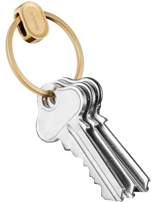 Orbitkey Ring V2 Quick Release Key Ring – Easy-to-Use Key Holder with Secure Locking Mechanism – Minimalist Keychain Organizer for Everyday Use – Durable, Slim & Pocket-Friendl (Yellow Gold)