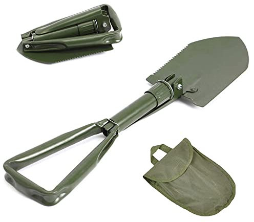 Pala Plegable Militar, 3 en 1, Pala de Supervivencia portátil, Herramienta de Entrenamiento Plegable para Senderismo, Camping, Caza, 47 x 11 cm