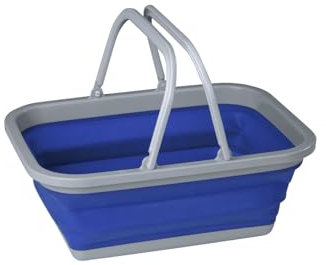 BERGER Faltschüssel Silikon mit Henkel 16 Liter | Faltbare Aufbewahrungsbox Kofferraum Organizer │Faltbox Falteimer Putzeimer Platzsparend & vielseitig │Must-Have für Auto Reisen Wohnmobil