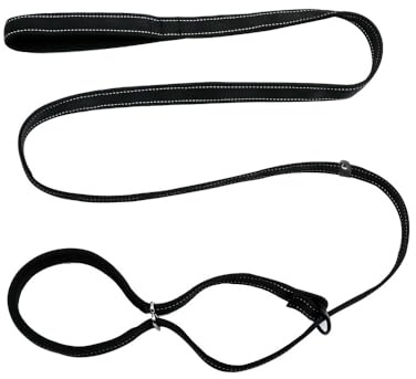 Sarini Laisse Chien Figure 8 réglable 1.8 m poignée Souple Rembourrage Anti-Traction Dressage Petit Moyen Grand Taille Imitation morsure